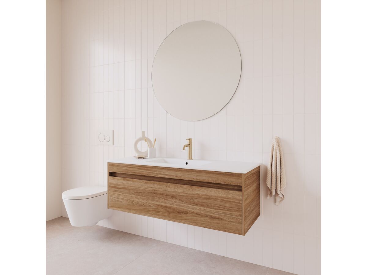 In Situ - Posh Domaine Single 1200 1 Drawer Wall Hung Colour Console Top Gloss White