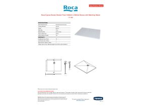 Specification Sheet - Roca Cyprus Stonex Shower Floor 1200mm x 900mm Blanco with Matching Waste