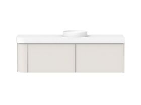 Hero - Kado Era Single Curve All Drawer 1650mm Wall Hung Vanity Centre Basin 90mm Durasein Top Feather Grey
