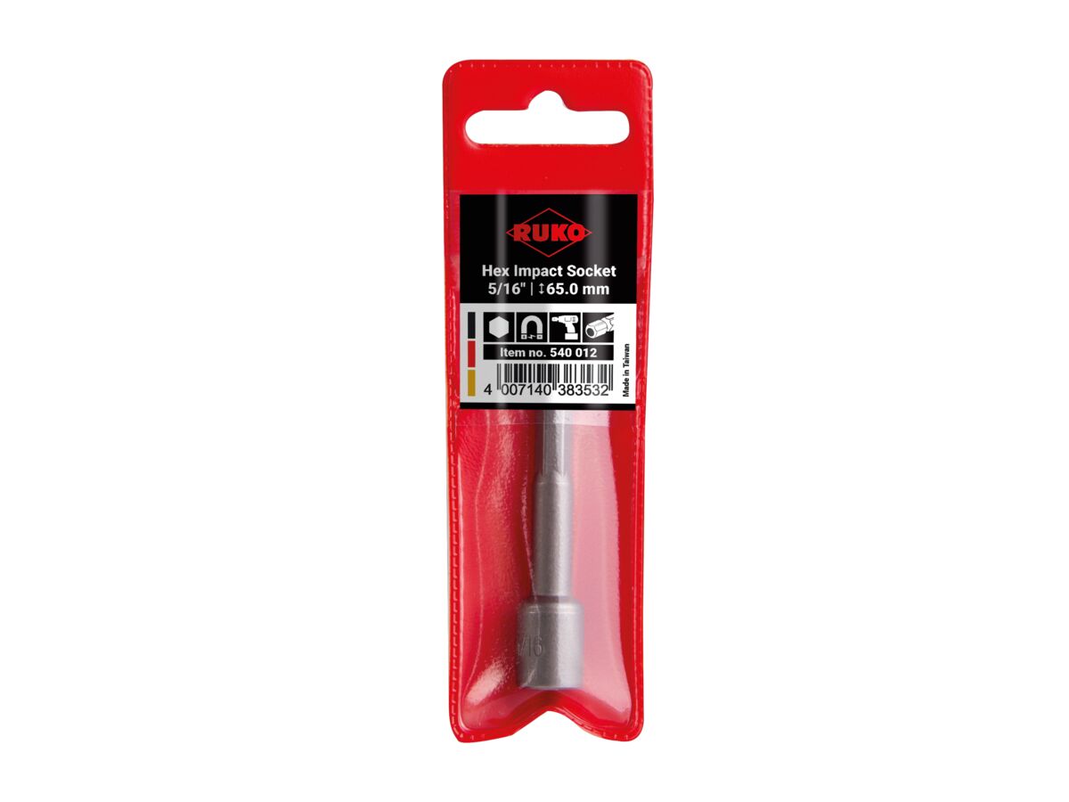 Ruko Hex Impact Socket 5/16" x 65mm