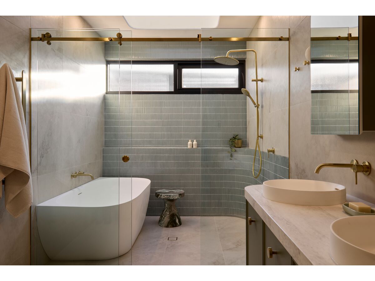In Situ - Kado Lussi Cast Solid Surface Freestanding Thin Edge Back to Wall Bath with Plug & Waste 1700mm White