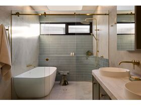 In Situ - Kado Lussi Cast Solid Surface Freestanding Thin Edge Back to Wall Bath with Plug & Waste 1700mm White