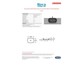 Specification Sheet - Roca Inspira Light Soft Square Above Counter Basin 500mm x 370mm Matte Black