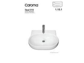 Technical Guide - Caroma Opal Wall Basin without Overflow 1 Taphole 510mm White