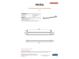 Specification Sheet - Mizu Drift Double Towel Rail 700mm Brushed Gunmetal