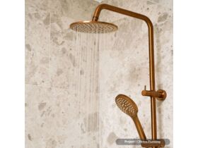 In Situ - Mizu Drift Twin Rail Shower 250mm ABS Overhead with Top Rail Water Inlet Brushed Bronze (5 Star)