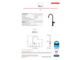 Specification Sheet - Faucet Strommen Vara Disc Gooseneck Basin Mixer Tap Armada Bronze (6 Star) Lead Free