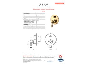 Specification Sheet - Kado Era Shower Mixer with Diverter Brass Gold