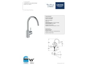 Technical Guide - Grohe Eurosmart New Cosmopolitan Sink Mixer Chrome Plated (5 Star) Lead Free