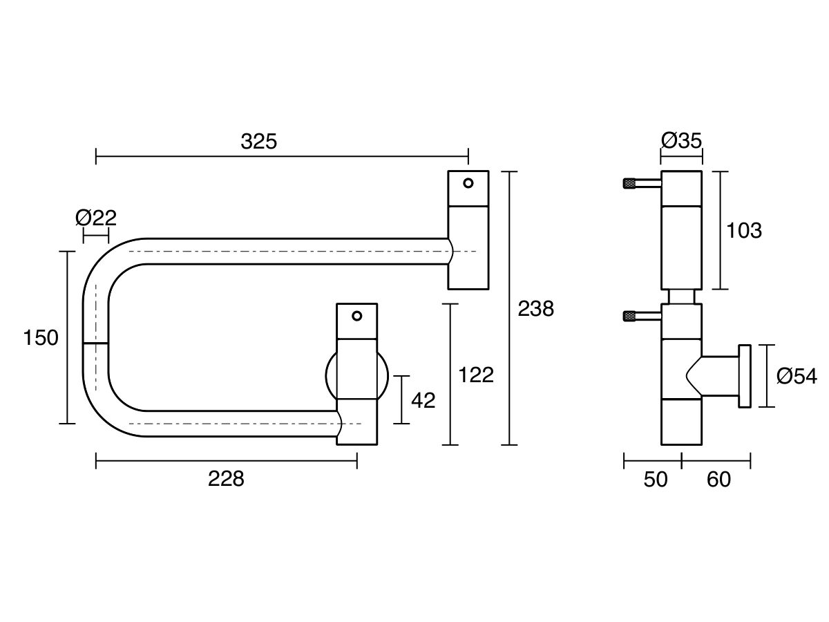 Technical Drawing - Sussex Scala Nova Pot Filler Lead Free