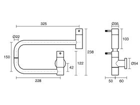 Technical Drawing - Sussex Scala Nova Pot Filler Lead Free