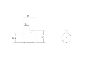 Technical Drawing - Faucet Strommen Vara Fin Robe Hook