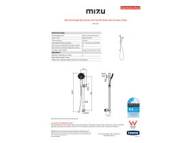 Specification Sheet - Mizu Drift Single Rail Shower with Top Rail Water Inlet Chrome (3 Star)