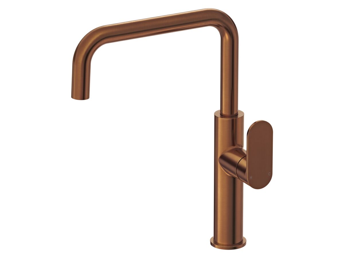 Hero - Mizu Soothe MK2 Gooseneck Sink Mixer Tap Square Brushed Bronze (5 Star) Lead Free