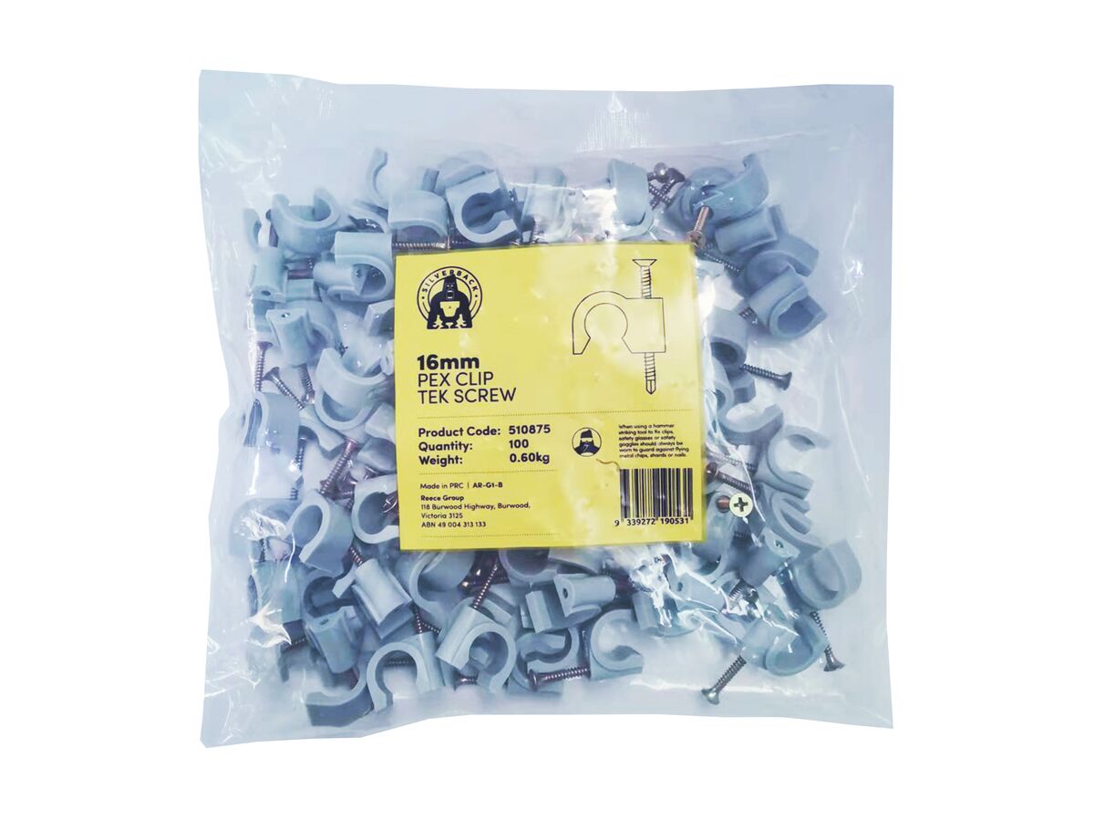 Silverback Pex Clip 16mm Tek Screw (100)
