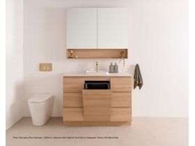 Posh Domaine Plus Hamper, 1200mm, Natural Oak Cabinet and 20mm Alabaster Cherry Pie benchtop