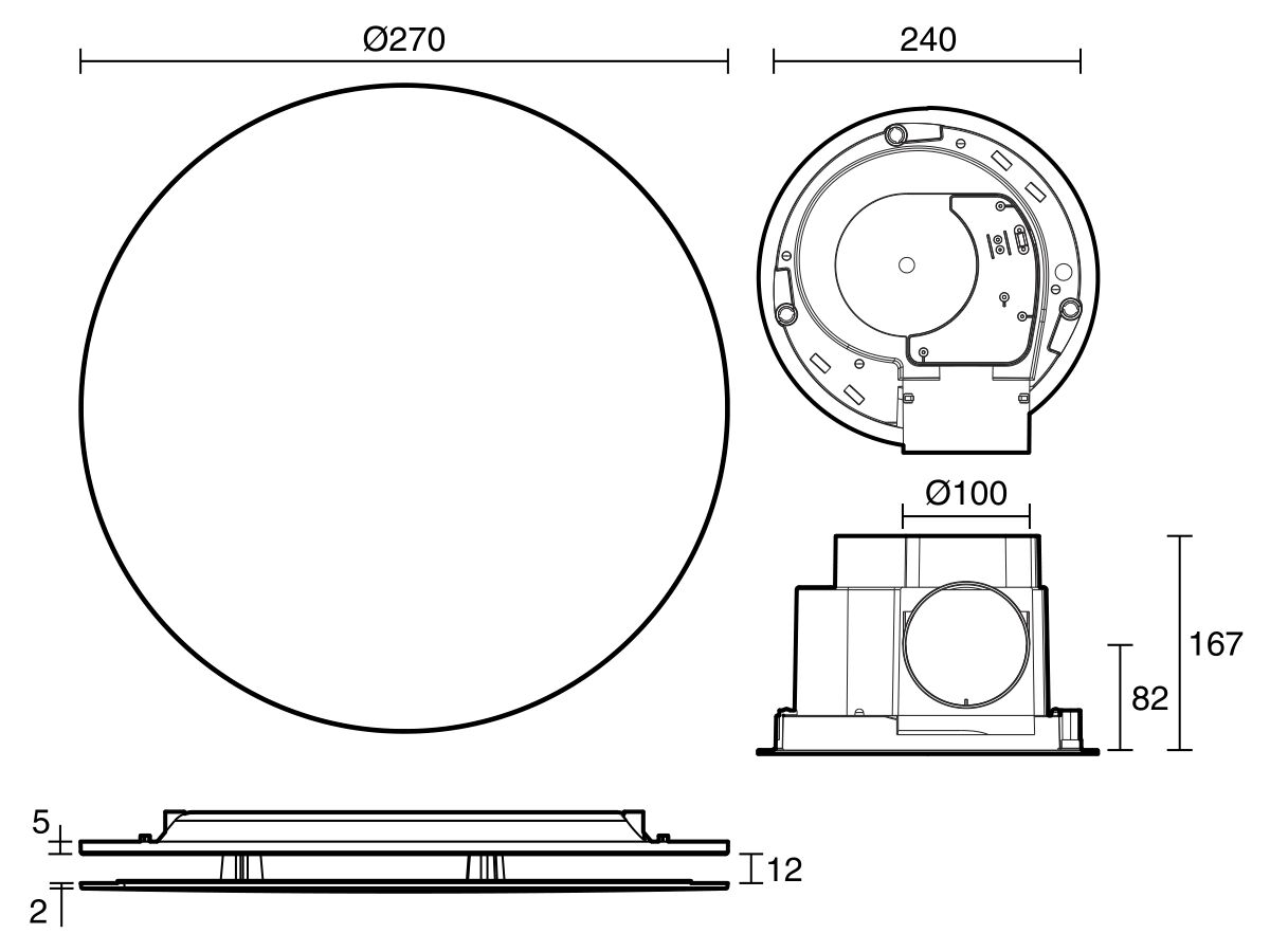 Kado Lux HiFlow 200 Exhaust Fan Round