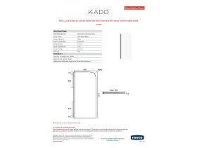 Specification Sheet - Kado Lux Frameless Curved Panel with Wall Channel Clear Glass 1000mm Matte Black