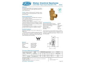 Specification Sheet - Zurn Lead Free Right Angled Adjustable PRV 20mm