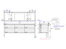 ISSY Cloud II 1800mm x 500mm x 760mm Vanity Unit with Legs 6 Touch Latch Drawers (No Basin)