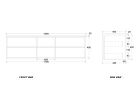 Kado Aspect 1800mm Wall Hung Vanity Unit with Shelf Single Bowl Thin Caesarstone Top