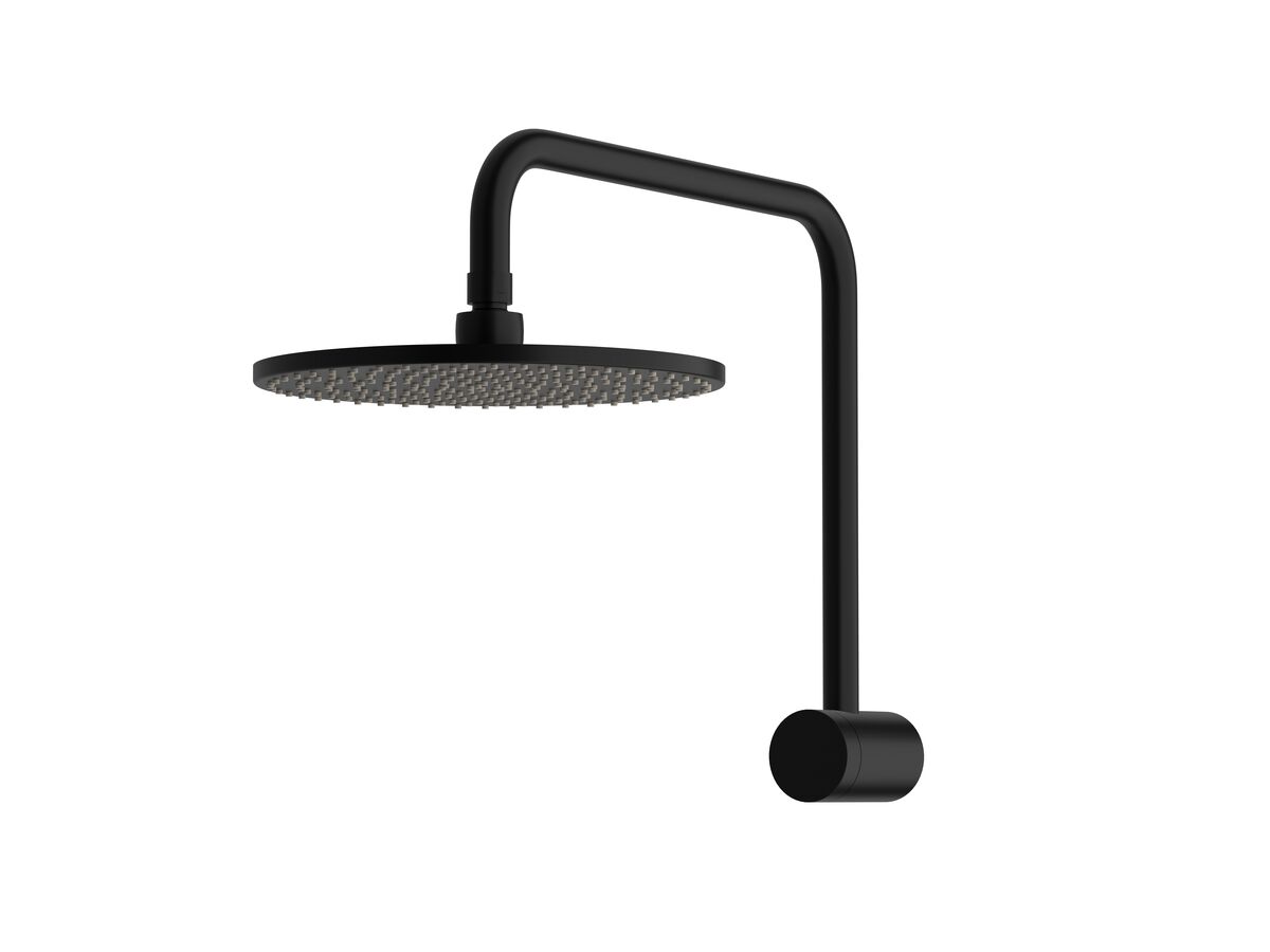 Sussex Pure Hi-Rise Shower Square with 250mm Shower Head Matte Black (3 Star)