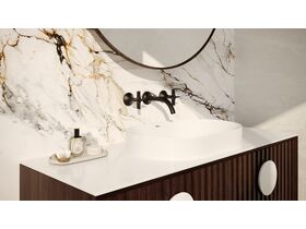 Sussex Oria Cross Wall Basin Set 165mm PVD Matte Black (5 Star)
