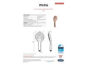 Specification Sheet - Mizu Drift Handpiece Only Brushed Bronze (3 Star)