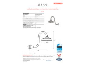 Specification Sheet - Kado Era Gooseneck Shower Arm & Rose 148mm Brushed Nickel (3 Star)