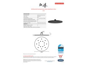 Specification Sheet - Milli Marq Edit Overhead Shower 250mm Matte Black (3 Star)