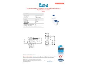 Specification Sheet - Roca Meridian 800 Back to Wall Rimless Inwall Suite Button/Plate Back Rest Single Flap Seat Blue (4 Star)