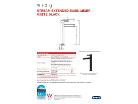 Technical Guide - Mizu Stream Extended Basin Mixer Matte Black (5 Star)