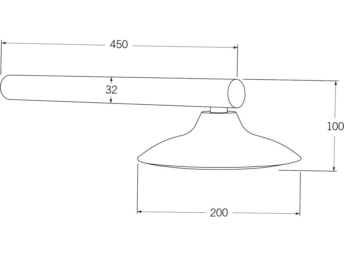 Monsoon Horizontal 450mm Wall Arm with 200mm Shower Rose Stainless Steel (3 Star)