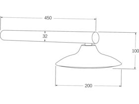 Monsoon Horizontal 450mm Wall Arm with 200mm Shower Rose Stainless Steel (3 Star)