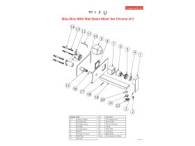 Component Listing - Mizu Bloc MK2 Wall Basin Mixer Tap Set Chrome (4 Star)