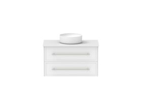Supporting Image - Kado Lux All Drawer 900mm Wall Hung Vanity Centre Basin 20mm - White Shaker Front
