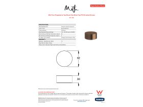 Specification Sheet - Milli Pure Progressive Top Mount Hob Mixer Tap PVD Brushed Bronze