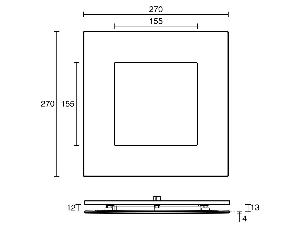 Kado Lux HiFlow 200 LED Fascia Only Square