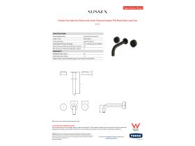 Specification Sheet - Sussex Pure Bath Set 200mm with Linear Textured Handles PVD Matte Black Lead Free