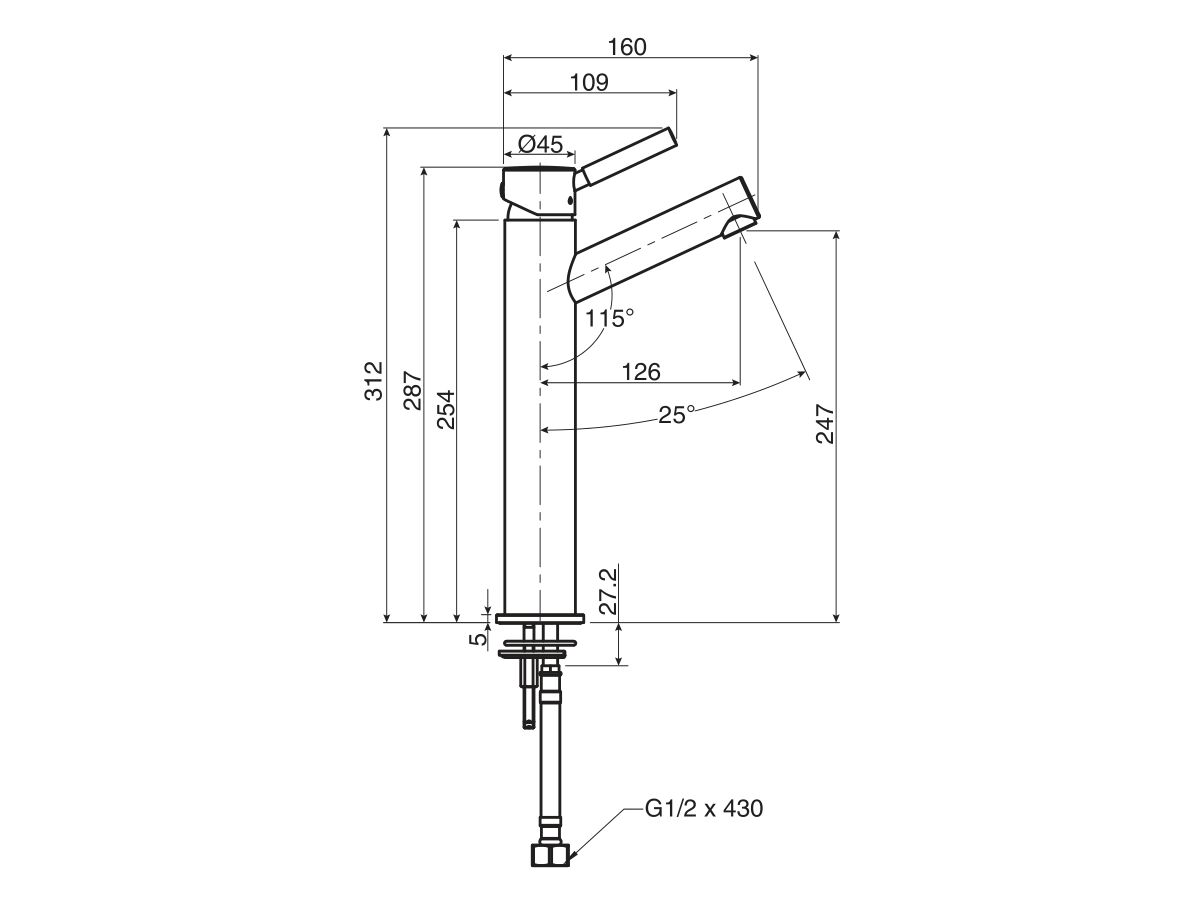Mizu Drift Extended Basin Mixer (5 Star)