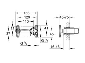 GROHE Concetto Wall Bath Mixer Set 147mm Chrome