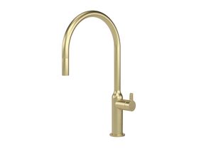 Hero - Faucet Strommen Vara Fin Gooseneck Pull Out Sink Mixer Tap 2 Function Brushed Admiralty Brass (4 Star) Lead Free