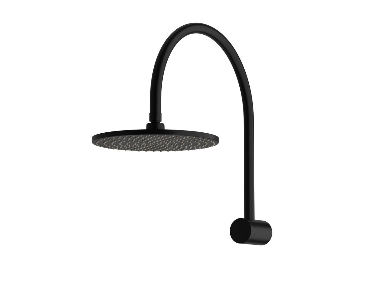 Sussex Pure Hi-Rise Shower Curved with 250mm Shower Head Matte Black (3 Star)