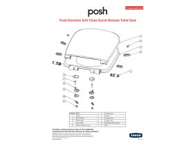 Component Listing - Posh Domaine Soft Close Quick Release Toilet Seat White