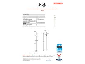 Specification Sheet - Milli Pure Floor Mounted Basin Mixer Tap Trimset PVD Brushed Nickel (5 Star)