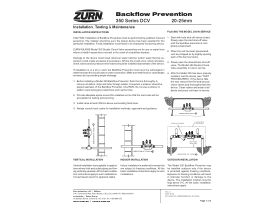 Installation, Testing & Maintenance Instructions - Zurn 350 Series DCV 20-25mm