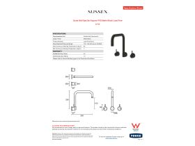 Specification Sheet - Scala Wall Spa Set Square PVD Matte Black Lead Free