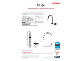 Specification Sheet - Milli Etch Progressive Hob Basin Mixer Tap Set Matte Black (6 Star)