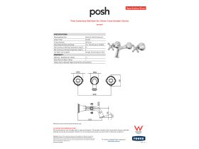 Specification Sheet - Posh Canterbury Wall Bath Set 150mm Cross Handles Chrome