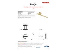 Specification Sheet - Milli Marq Edit Guest Towel Holder Brushed Gold